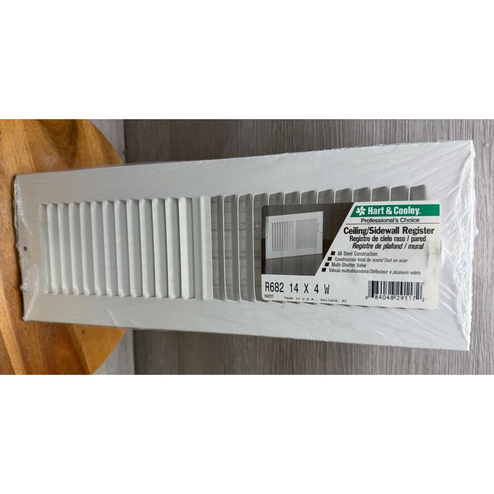 Hart & Cooley 043840 682 14 x 4 in Steel Two-Way Ceiling Register. 3 Total.